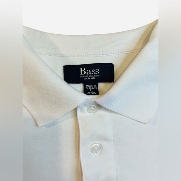 GH BASS & Co. Men’s Polo, With Collar, Short Sleeves, Solid White, Size Large - Picture 3 of 10